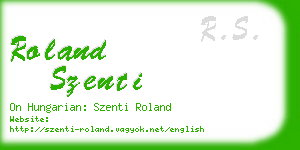 roland szenti business card